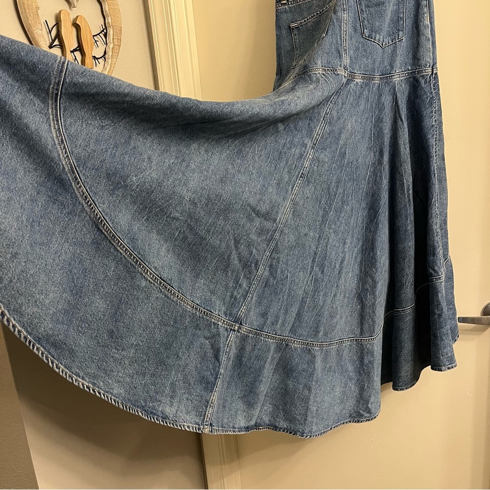 Alice + Olivia Jeans Donella High Low Denim Skirt Brooklyn Blue Size 25 - Picture 11 of 14
